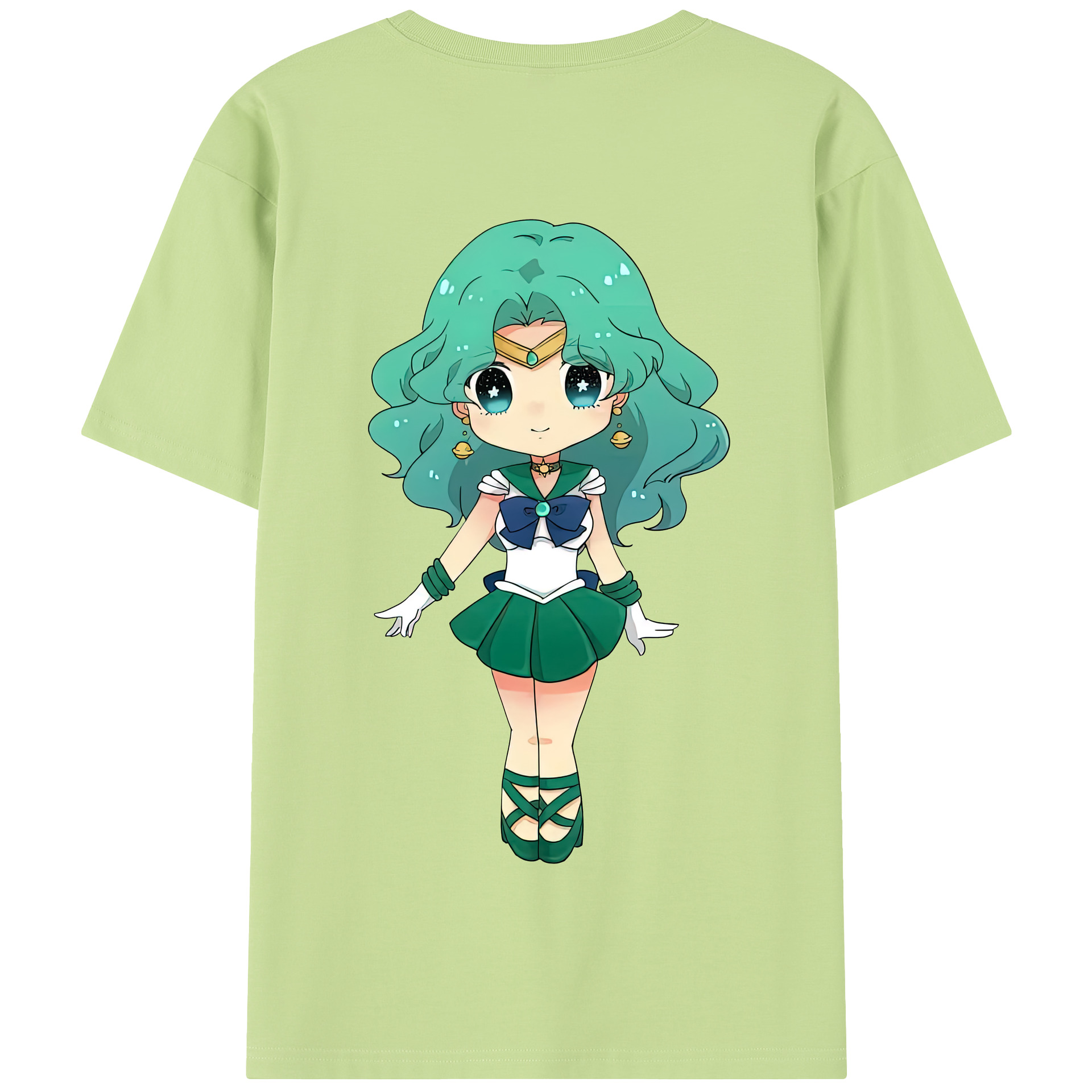 （画像用） 美少女戦士セーラームーン 海王 みちる（かいおう みちる） Sailor Moon Kaiou Michiru 綿100％半袖Tシャツ（背面プリント）